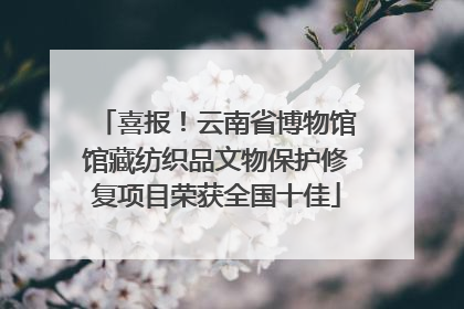 喜报！云南省博物馆馆藏纺织品文物保护修复项目荣获全国十佳